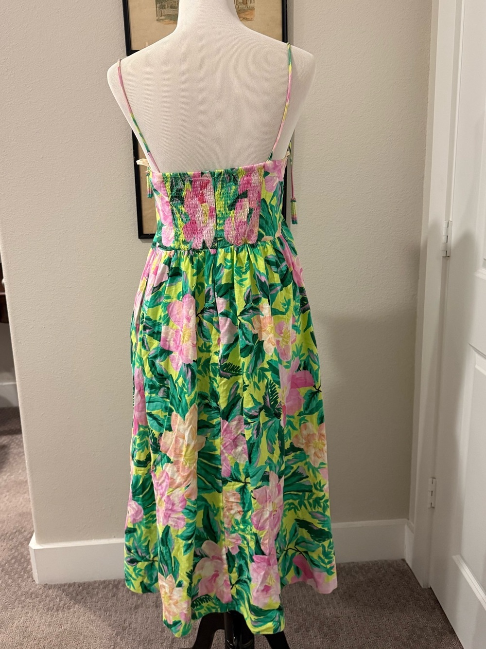 FARM RIO Painted Flowers Maxi Dress SZ S please read - Picture 3 of 5